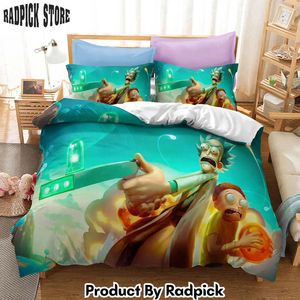 Rick and morty3 piece bedding set quilt duvet cover bed sheets sets  rp0422857